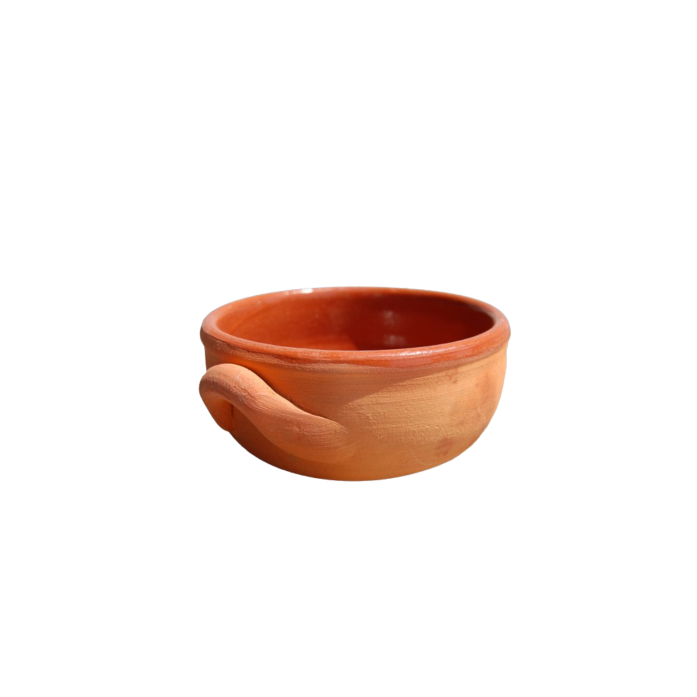 Tegame manufatto in terracotta semi smaltato cm.15