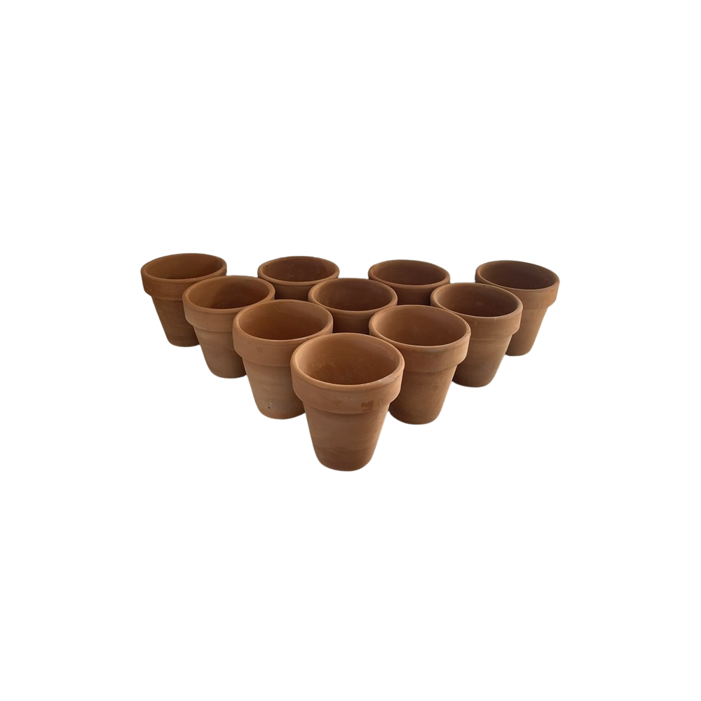 Set 10 Mini Vasi in Terracotta cm 7.5 x h 7.5