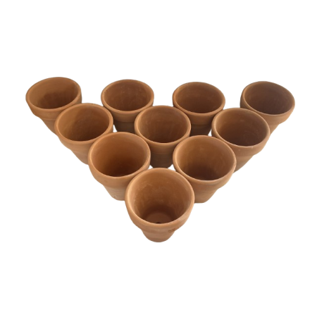 Set 10 Mini Vasi in Terracotta cm 7.5 x h 7.5