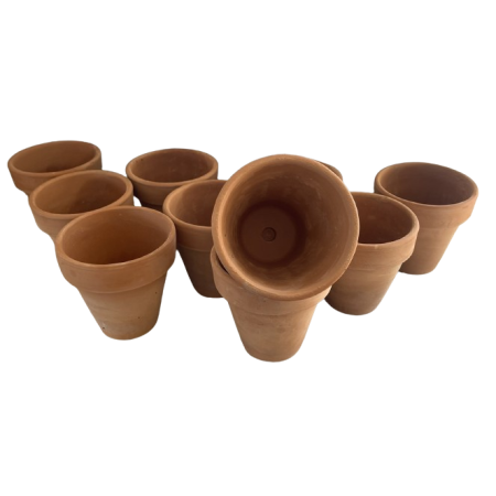 Set 10 Mini Vasi in Terracotta cm 7.5 x h 7.5