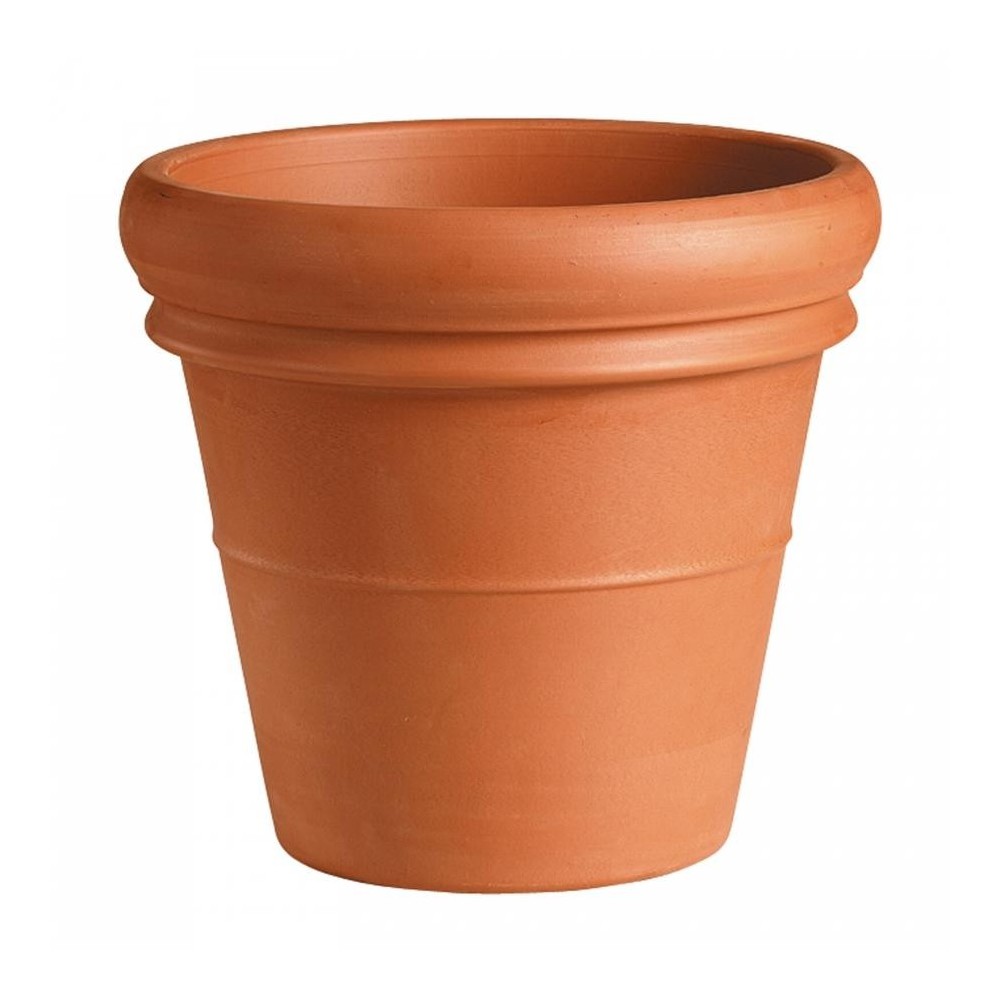 Vaso doppio bordo in Terracotta cm 40 x h 36